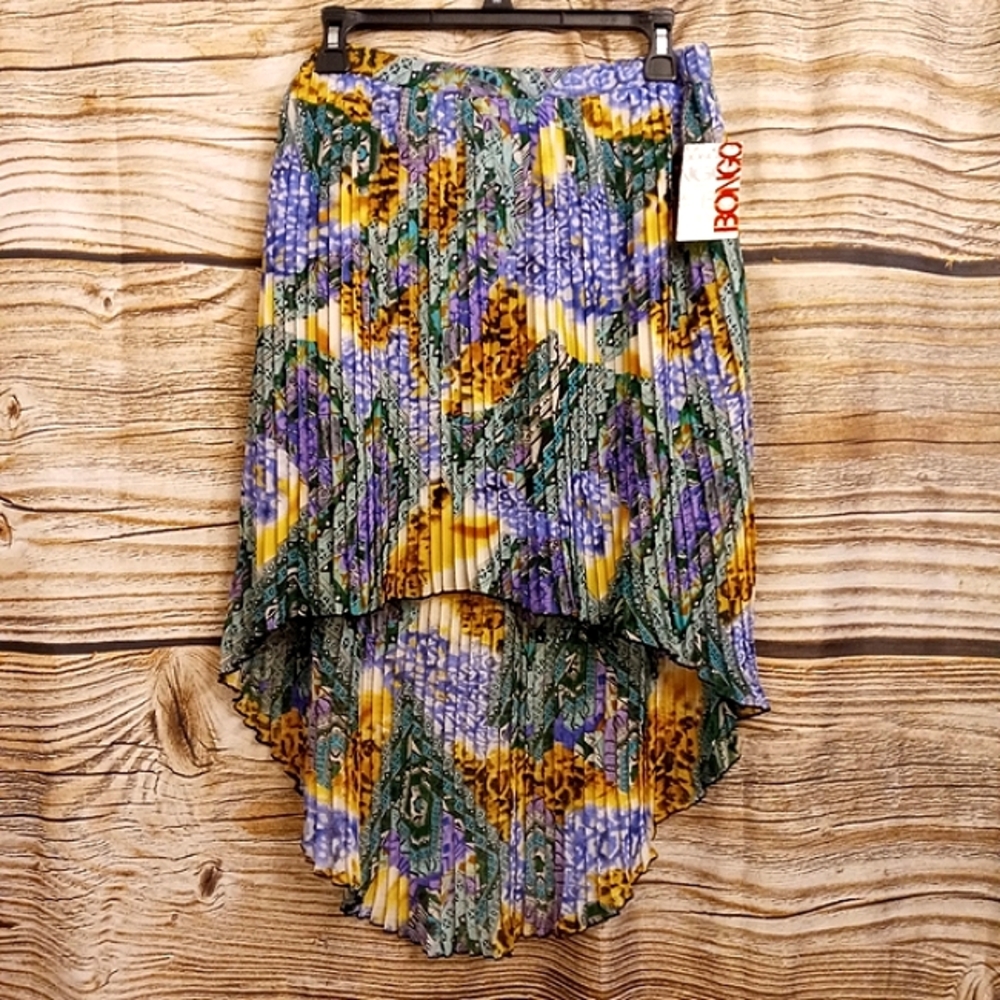 Bongo asymmetrical skirt Teal animal print pattern